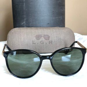 L.G.R. Handmade Italian Sunglasses Keren CM Black